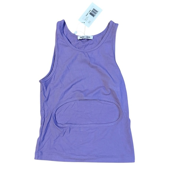 Sandy Liang Riblet Tank in Lilac NWT Size X Small - Picture 2 of 4